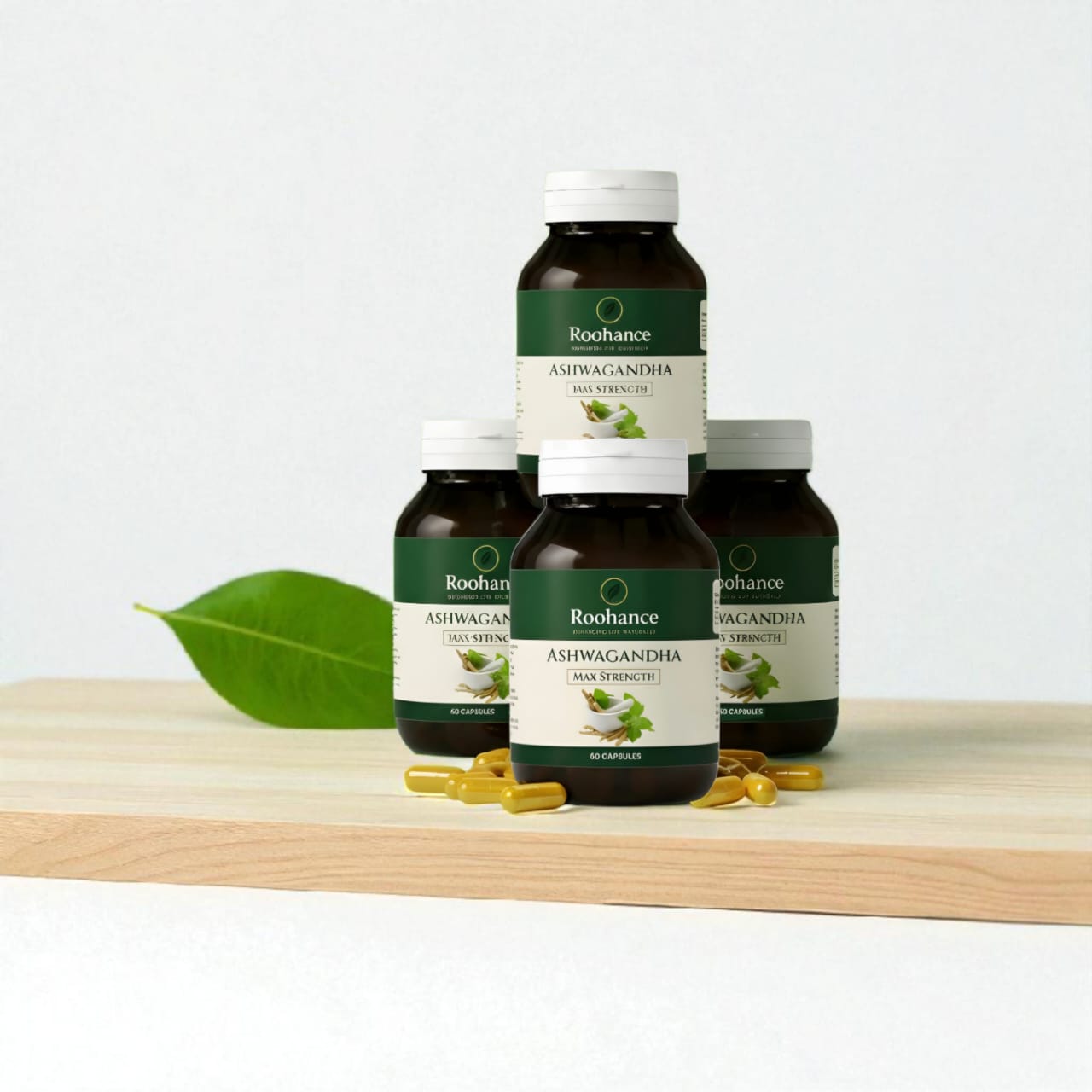 Roohance Organic Ashwagandha Root Extract Capsules - 400mg (Buy 3, Get 1 FREE Bundle)