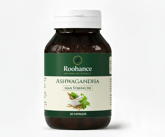 Roohance Organic Ashwagandha Capsules (400mg) - Stress Relief & Focus Supplement