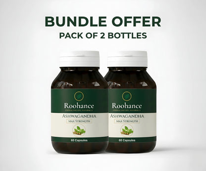 Roohance Organic Ashwagandha Root Extract Capsules - 400mg (2-Bottle Bundle)