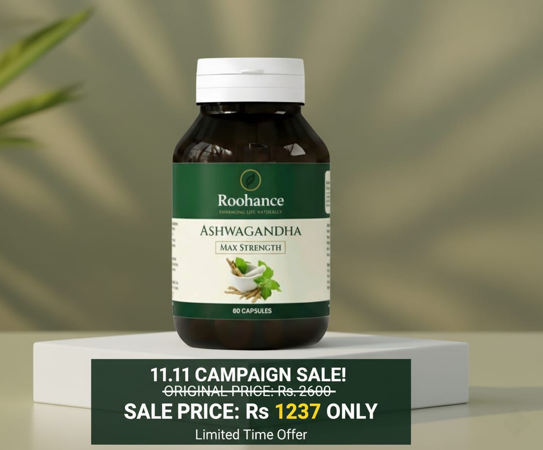Roohance Organic Ashwagandha Root Extract Capsules - 400mg