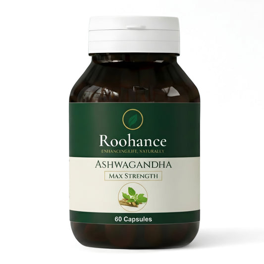 Roohance Organic Ashwagandha Capsules (400mg) - Stress Relief & Focus Supplement