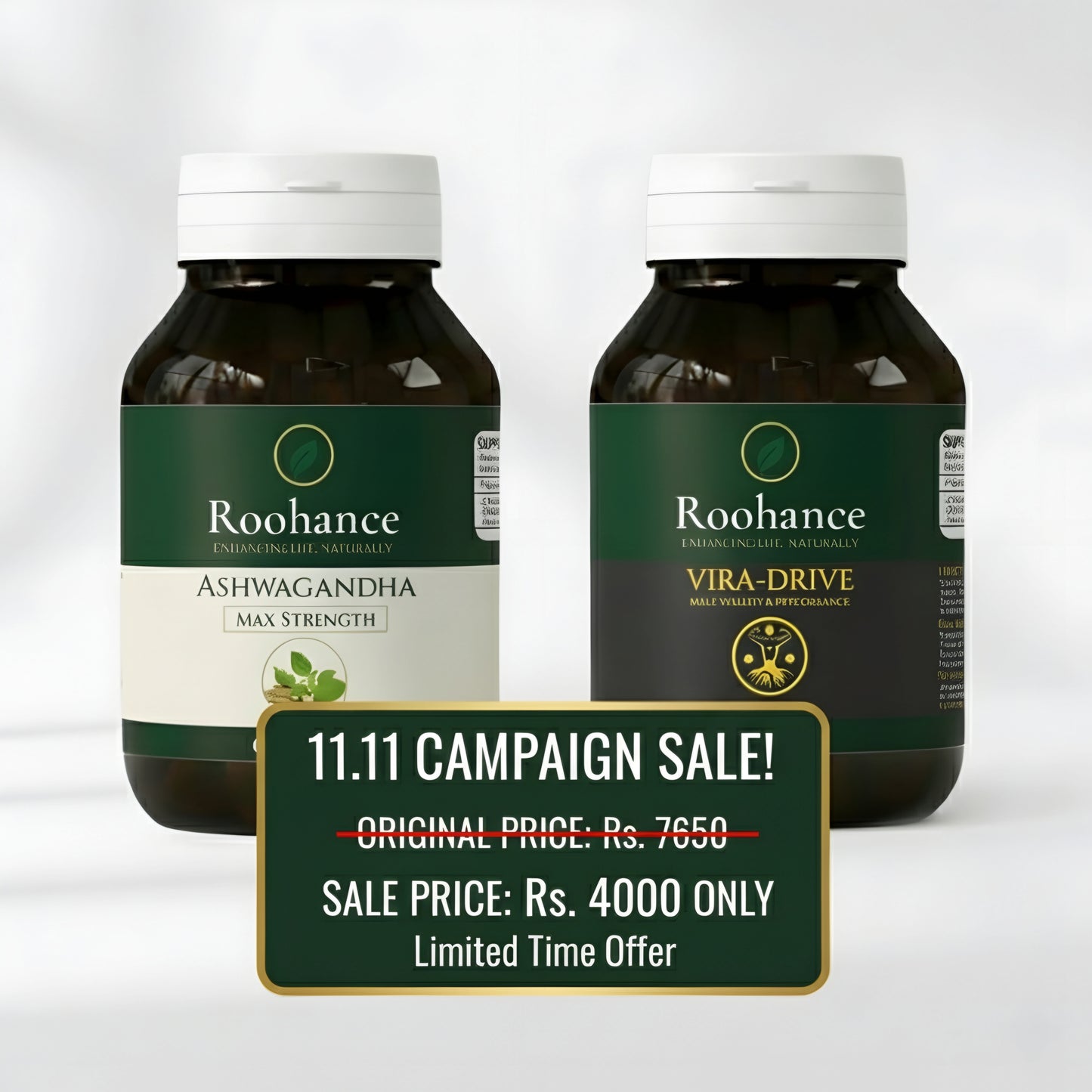 Married Mens Power Bundle Roohance Ashwagandha & Roohance Vira-Drive.